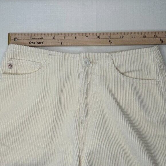 AG Adriano Goldschmied Etta in Ivory Dust Corduroy Wide Leg Crop Pants 24 NWT - Picture 10 of 11